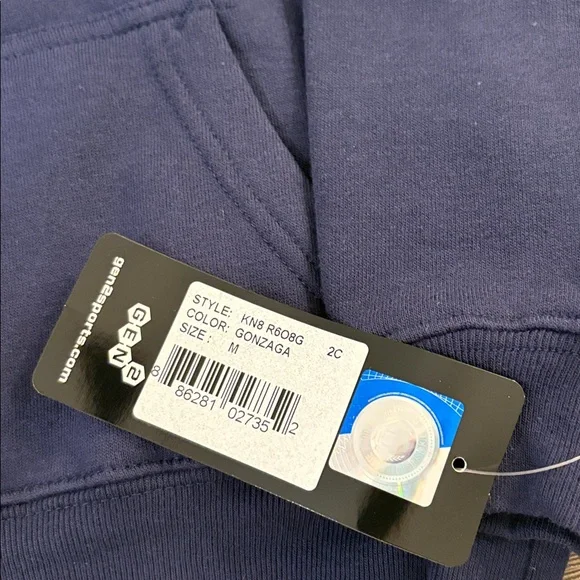 NWT [Gen2] Gonzaga Bulldogs NCAA Team Logo Pullover Hoodie Navy Blue Kids M 5/6 - Picture 8 of 10